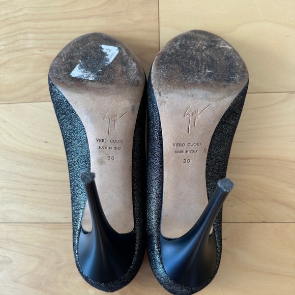 Giuseppe Zanotti Black Glitter Metallic Pumps Size 38- 100% Authentic! - Picture 4 of 4